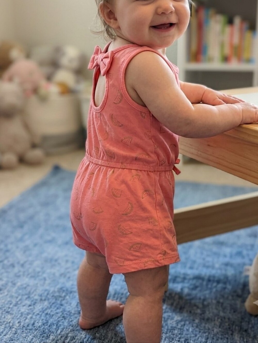 Picapino 12M Pink Watermelon Patterned Romper
